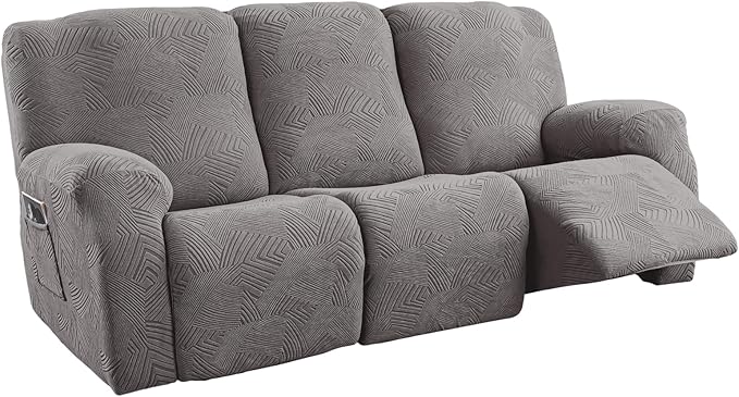 5-Piece Recliner Sofa Covers, Stretch Geometric Strokes Jacquard Recliner Sofa by Unknown