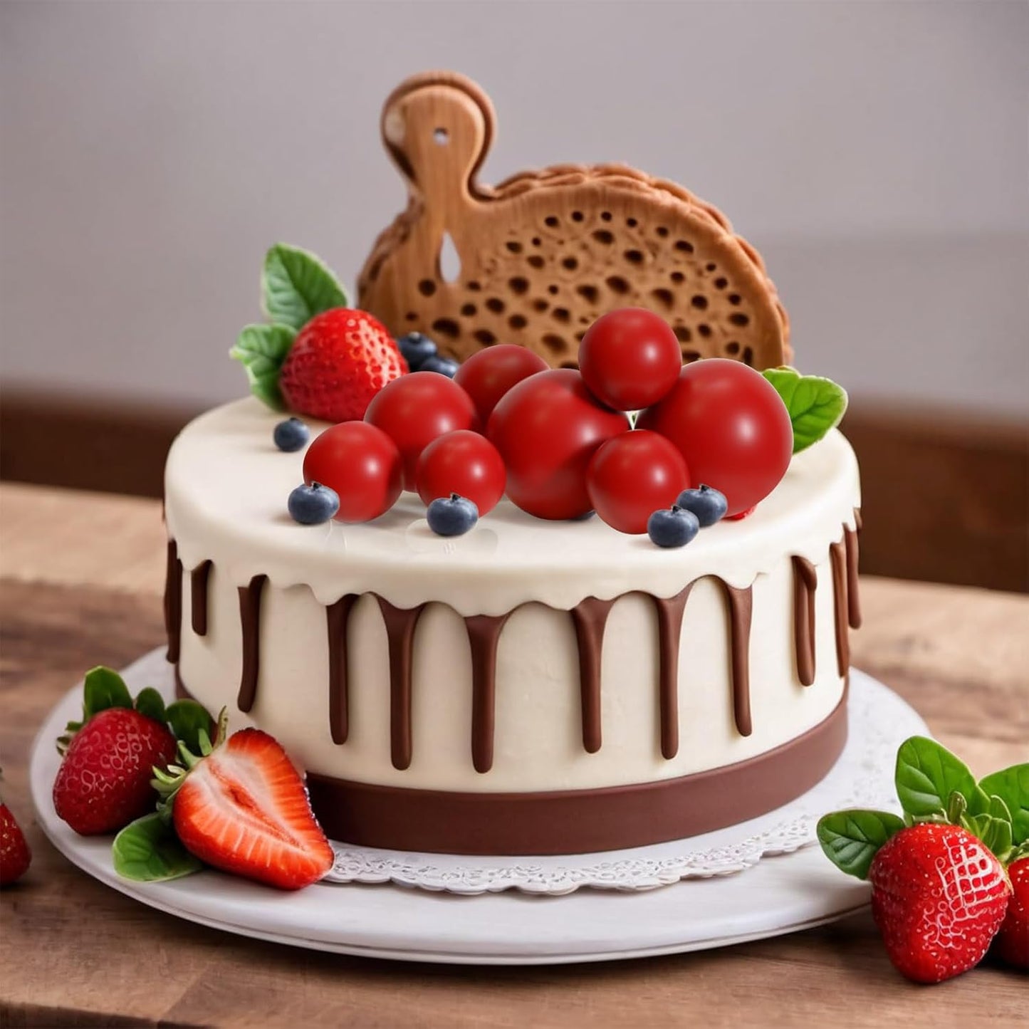 ASTARON 20 Pcs Ball Cake Topper Decorations Mini Balloons Cake Topper Sticks Red Balls Cake Picks Cake Topper Balls for Graduation Birthday Cake Decorations