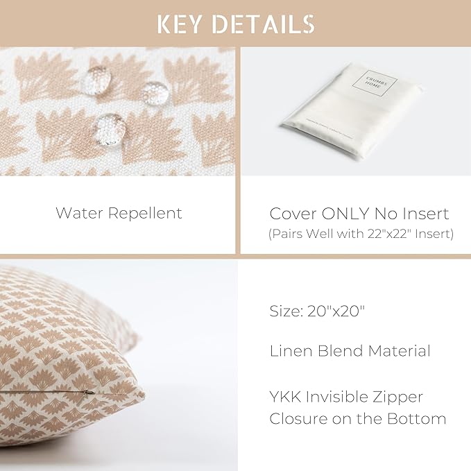 Crumbs Home Modern Farmhouse Fall Linen Indoor Outdoor Throw Pillow Cover Only - Image 5