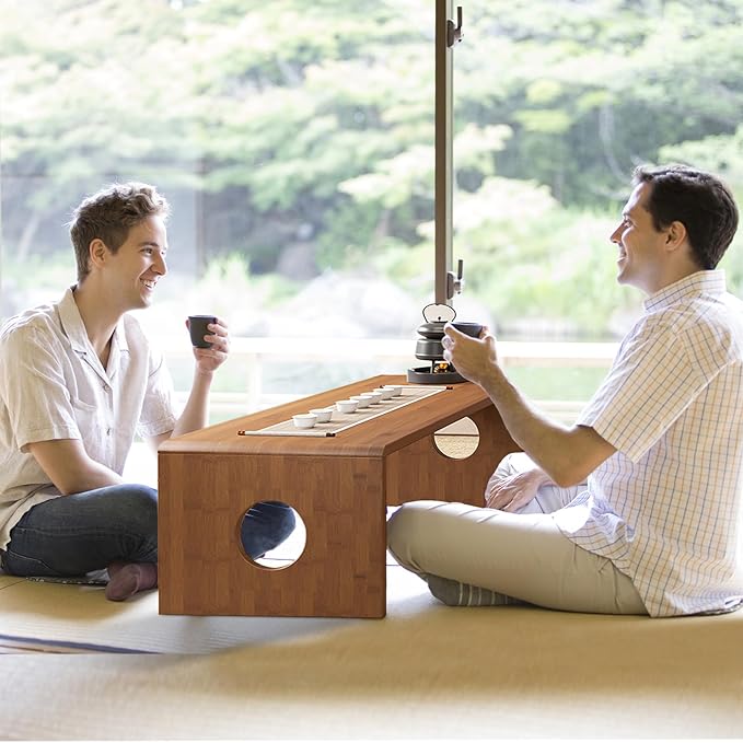 Foldable Japanese Floor Table Low Bamboo Table - Image 2