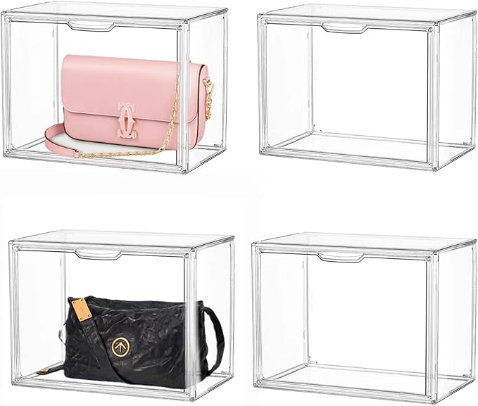 Clear Stackable Plastic Storage Bins by LXLXXL