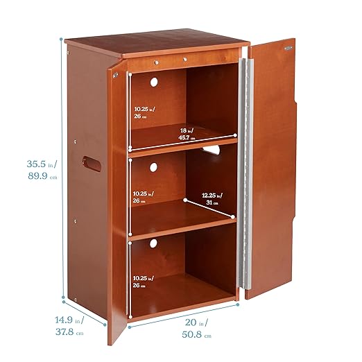ECR4Kids Wooden Pretend Play Kitchen Refrigerator - Image 2