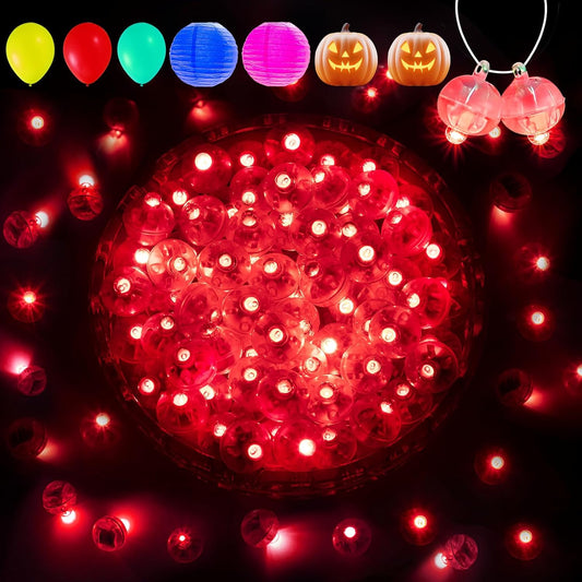 Aogist 100Pcs Red Balloon Lights with Hook,Long Standby Time,Waterproof Mini Light for Birthday Party Wedding Christmas Halloween Easter Decorative (Steady)