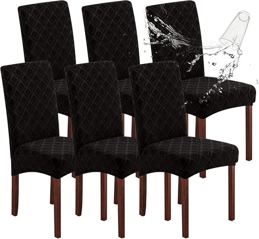 Genina Waterproof Chair Covers for Dining Room, Stretch Jacquard Dining Chair by Genina