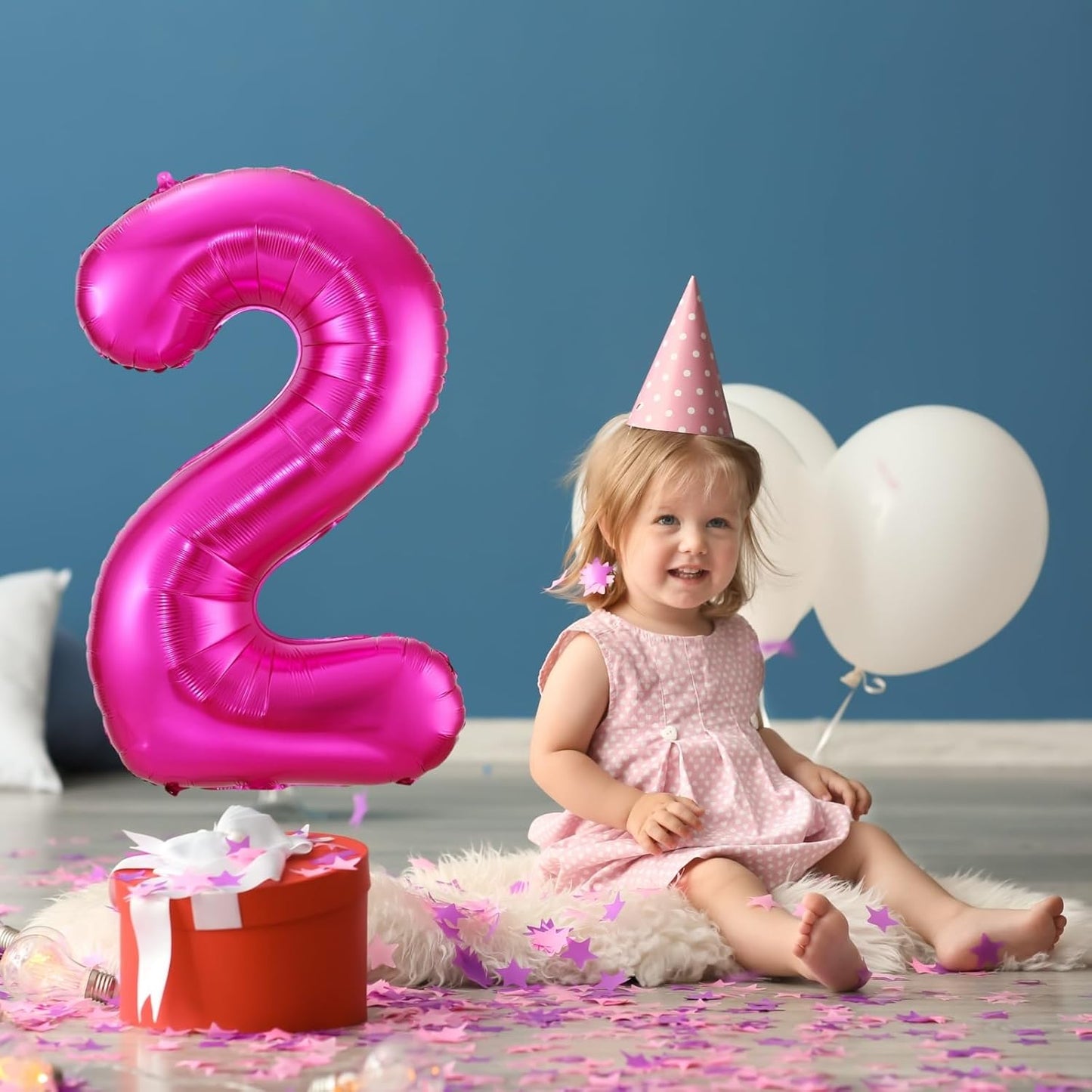 Hot Pink 3 Balloon,40 Inch Number 3 Balloon,3 Birthday Balloon Decorations, Foil Mylar Helium 3 Balloon Number for Birthday Party Decorations