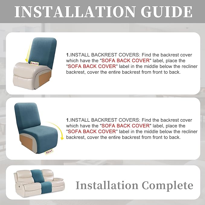 100% Waterproof Sectional Recliner Couch Covers - Image 7