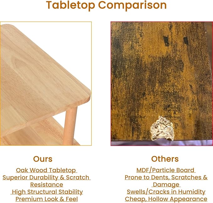 Solid Wood Side Table, Small Retro End Table, Narrow Couch Side Table - Image 6