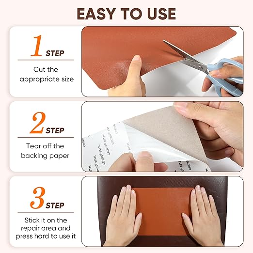 Leather Repair Tape, 16 x 30 Inches Self Adhesive Leather Repair Patch，Leather - Image 6