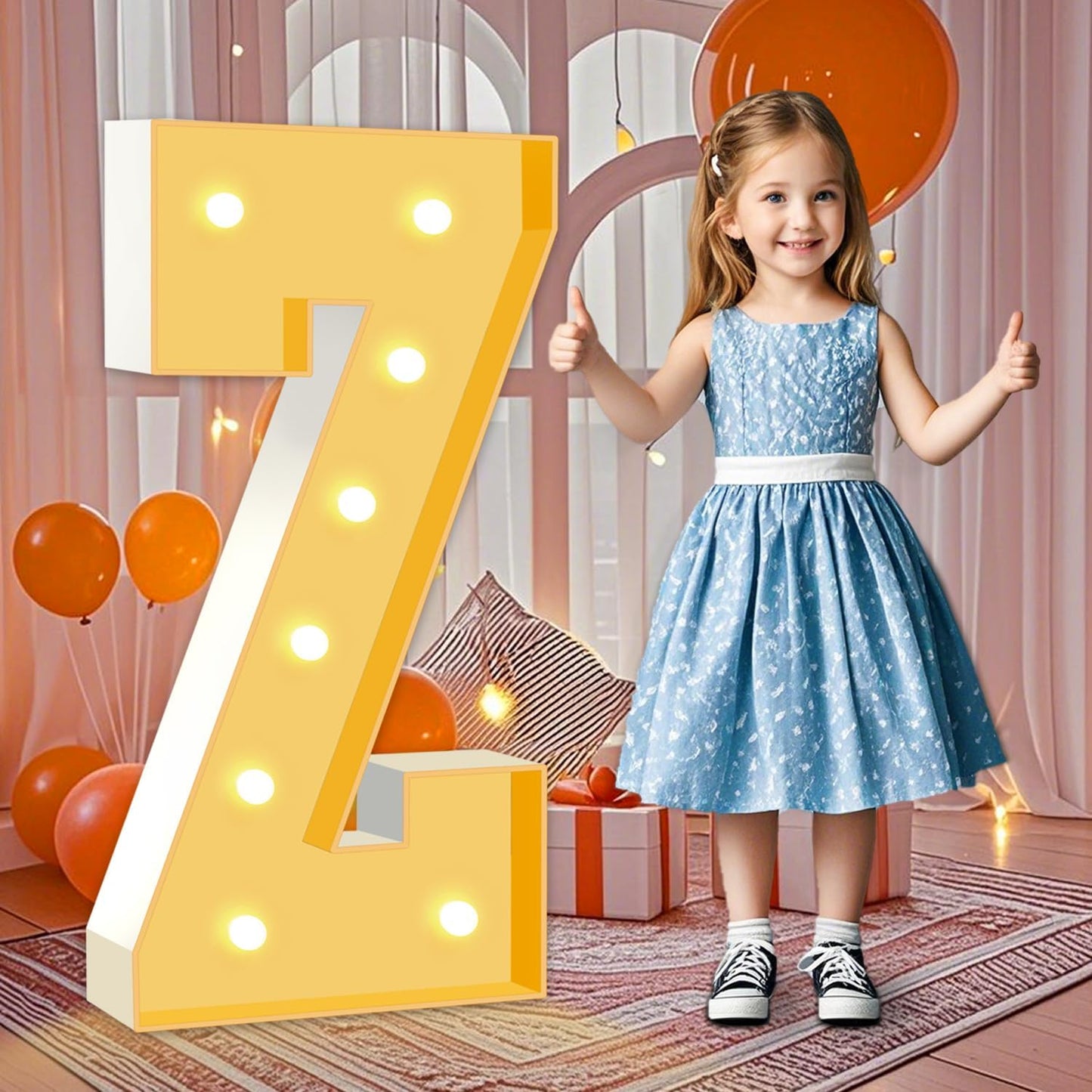 3FT Marquee Light Up Letters, Large Light Up Letters Z, Marquee Letter 3 Feet Tall, Mosaic Lighted Letter for Party Decoration Baby Shower Anniversary Proposal Wedding Decor