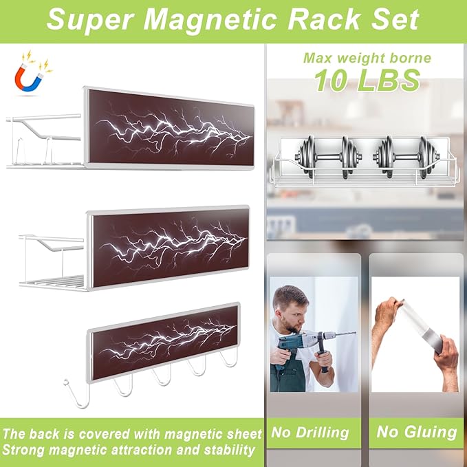 Magnetic Spice Rack for Refrigerator, 5 Pack Metal Strong Magnet Spice - Image 3