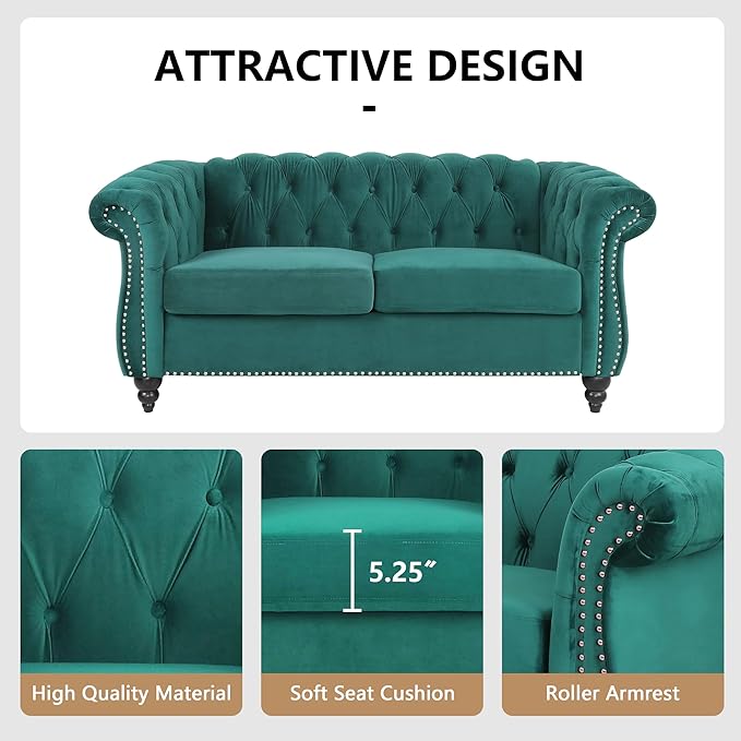 AVZEAR Living Room Loveseat Sofa, Upholstered Sofa Modern Loveseat Sofa - Image 7