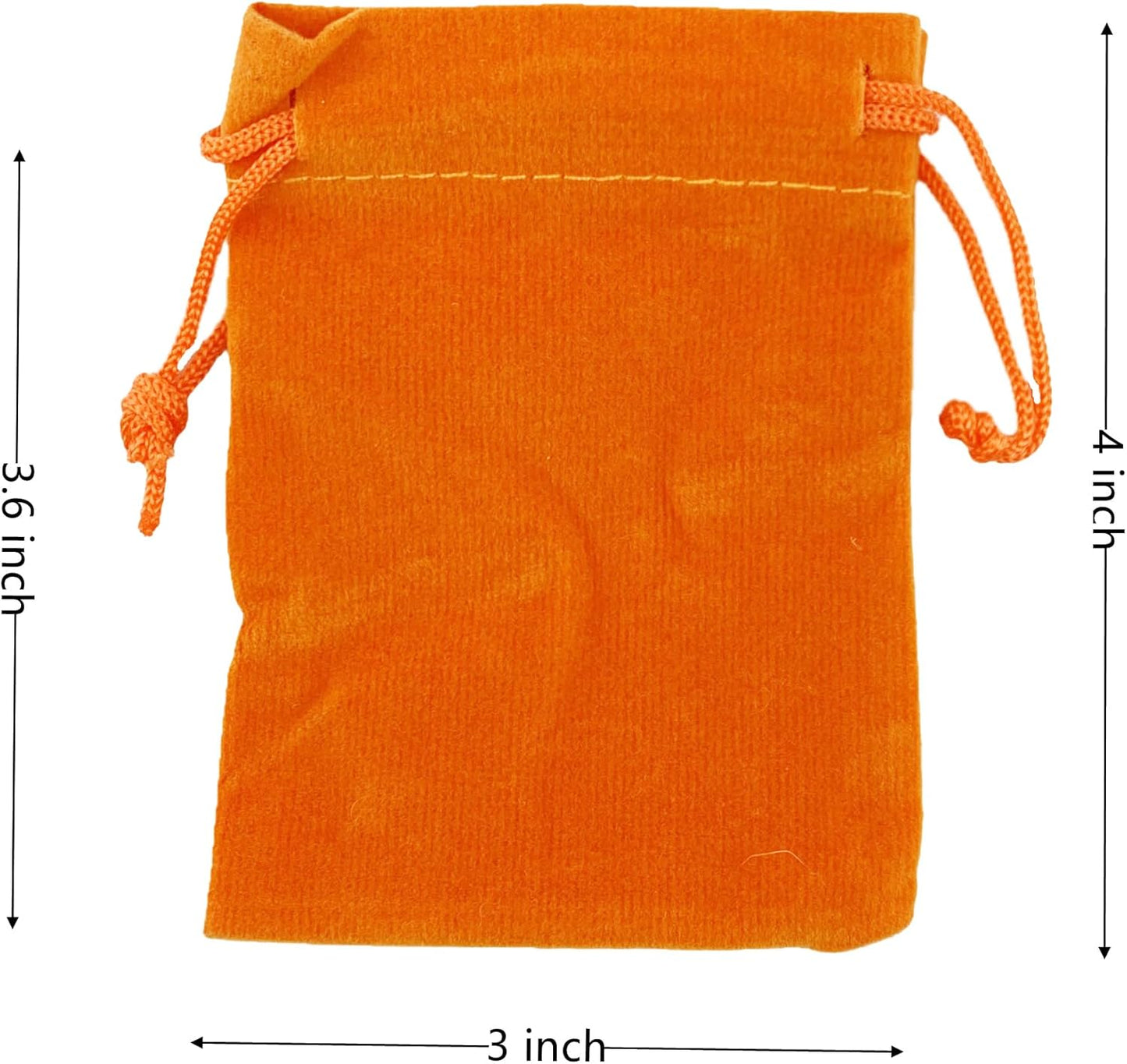 Palmhomee Pack of 48 3x4 Inch Velvet Drawstring Bags Gift Bag Velvet Pouch For Jewelry Wedding and Party Favor (Orange)