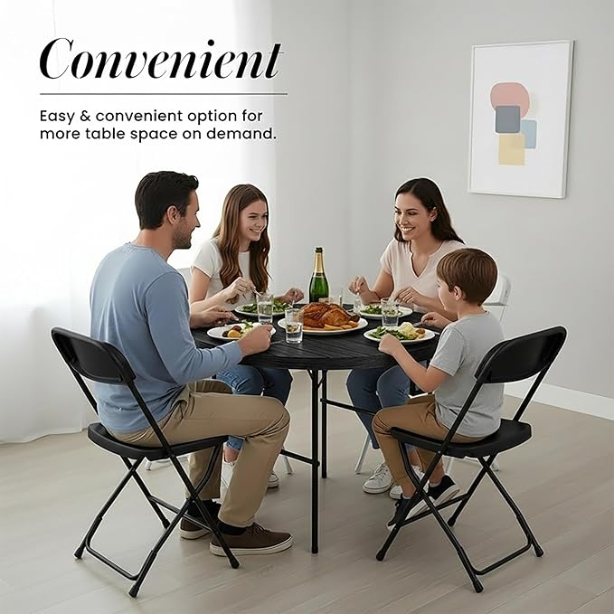 Our Modern Space 3.5 Feet Circular Round Foldable Table - Image 3