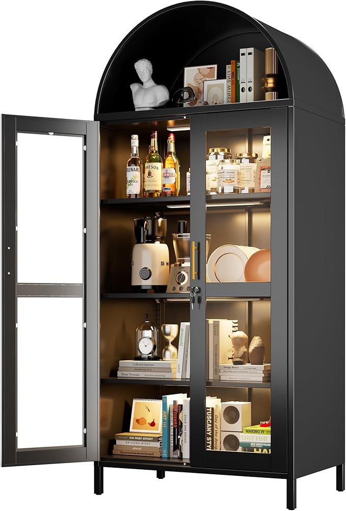 78.74'' H Tall Metal Arched Cabinet - Image 8