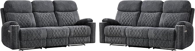 HAOMARKETS Power Oversized Reclining Sofa Couch Set of 2 - Image 8