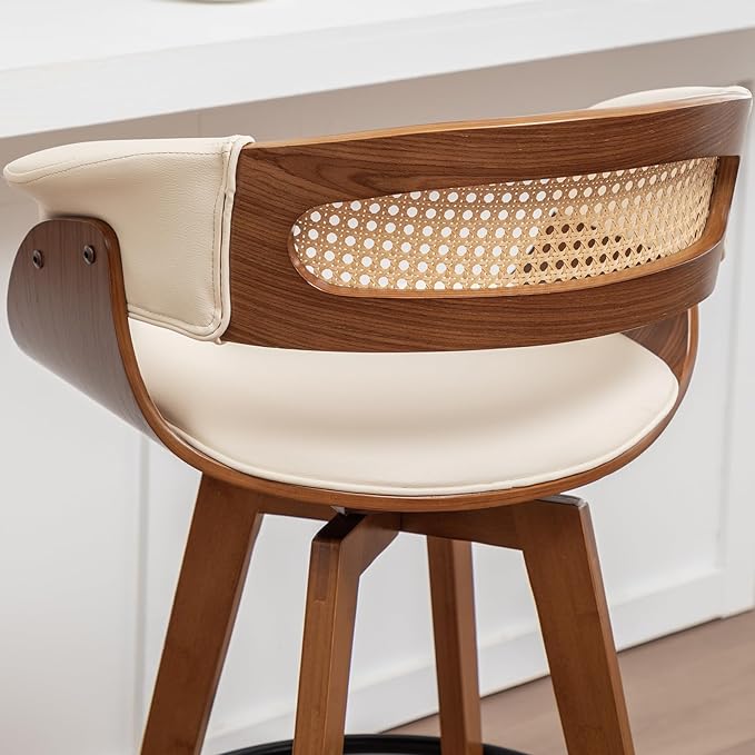 Set of 2 Rattan Swivel Counter Stools - Image 8