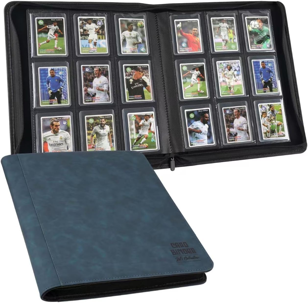 Toploader Binder with 9-Pocket Pages, Holds 288 "3×4" Rigid Toploader Hard Cases, Card Holder for Collectible Cards or Sports Cards, Durable Sleeves for Storage & Display (Navy)