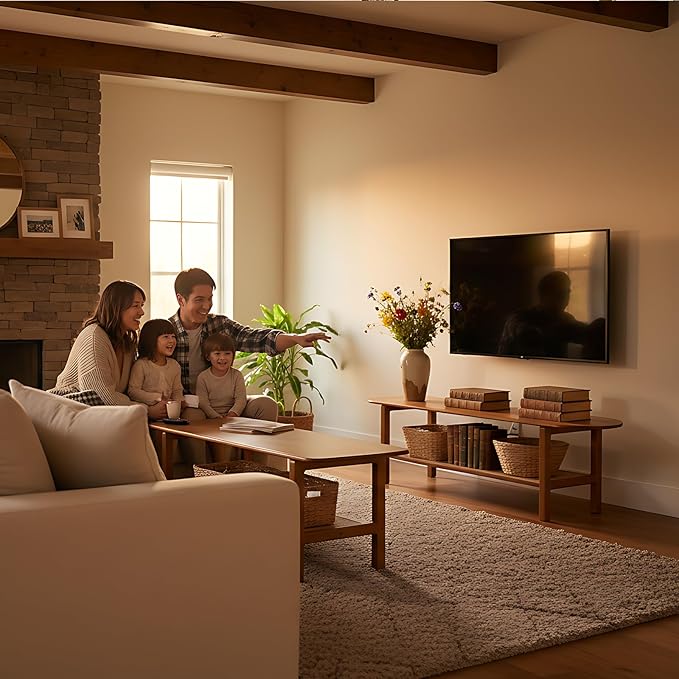 Tiita TV Stand with Storage for TVs up to 65'', Bamboo TV Console Entertainment - Image 3