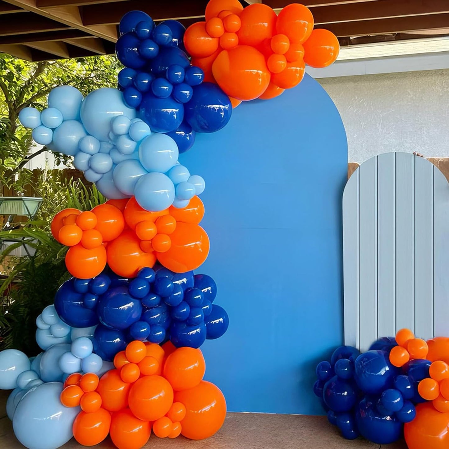 Orange and Blue Balloons, 50Pcs 12 Inches Navy Royal Blue Metallic Gold Balloons for Kids Boys Birthday Party Decorations Baby Shower Graduation Party Supplies