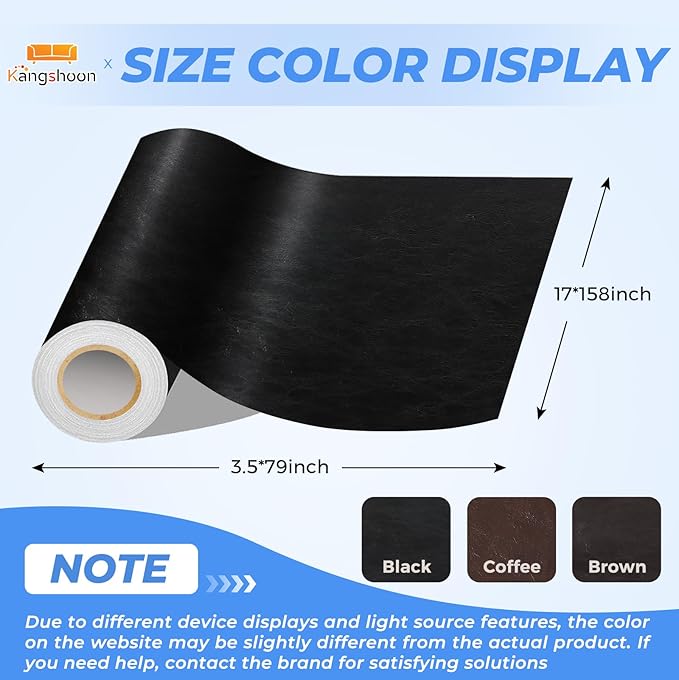 Kangshoon Leather Repair Patches, 3.5X79 Inch Self-Adhesive Leather Repair Tape - Image 2