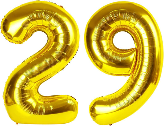Foil 40 Inch Big Gold 29 92 Balloon Number, Giant Happy 29 92 Birthday Party Supplies, Large 29 92 Balloons Anniversary Party Engagement Decorations