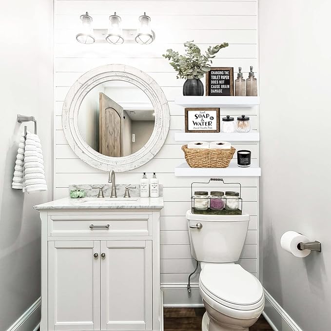 QEEIG Floating Shelves for Wall Bathroom Shelf Bedroom Kitchen Living Room - Image 2