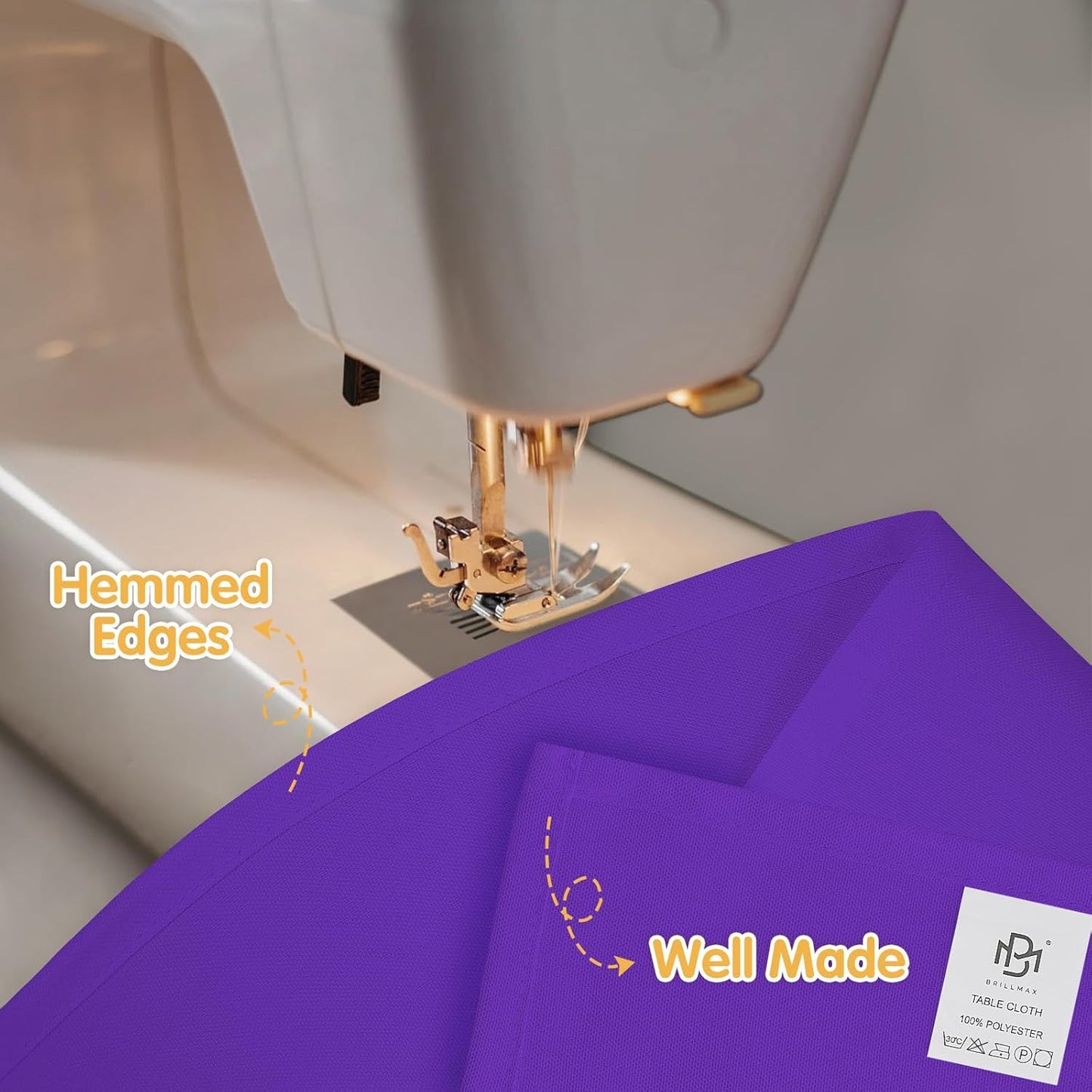 BRILLMAX 6 Pack Purple Tablecloths for 8 Foot Rectangle Tables 60 x 126 Inch - 8ft Rectangular Bulk Linen Polyester Fabric Washable Cloth Cover for Wedding Reception Banquet Birthday Party