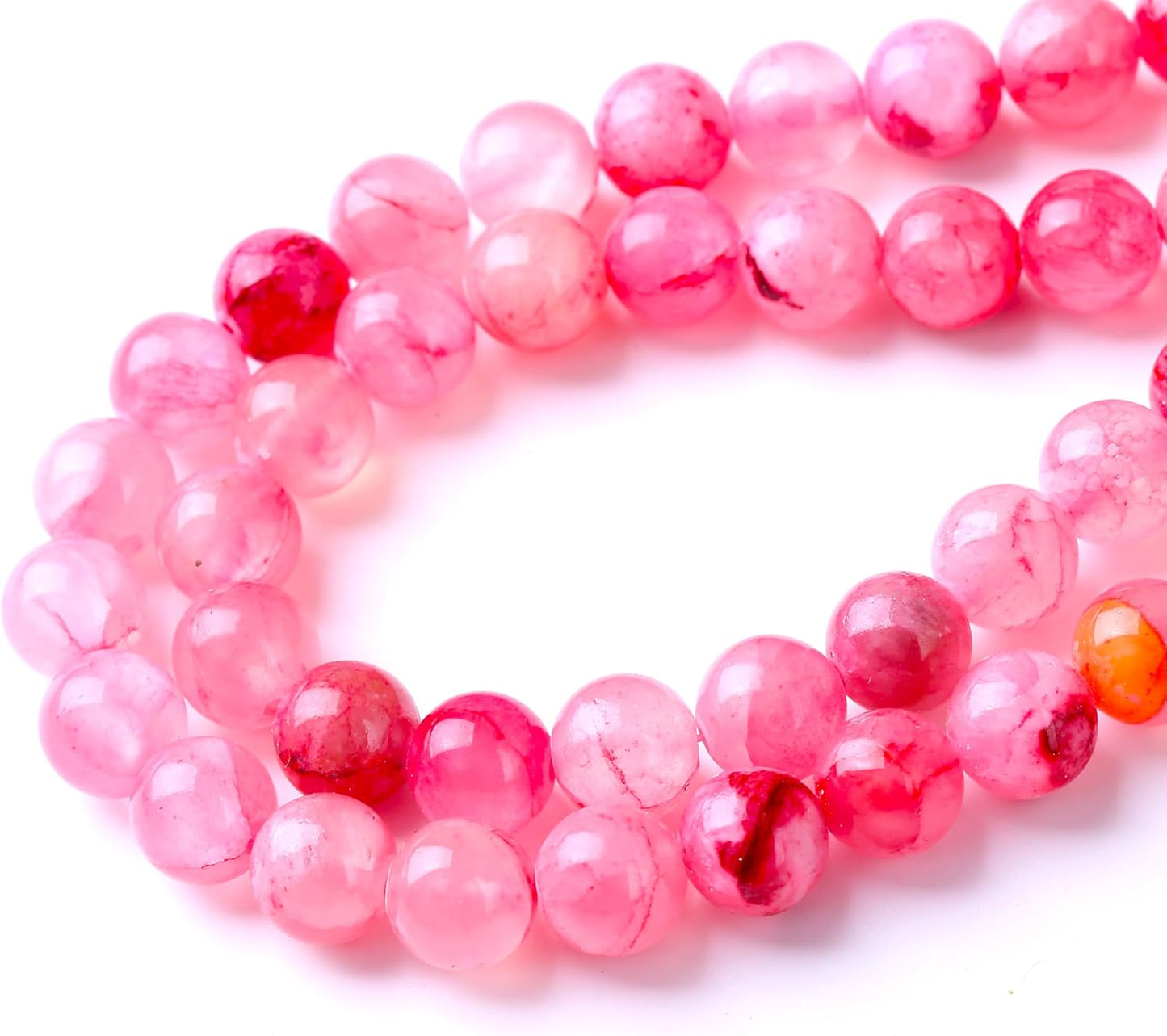 Blood Red Persian Jade Stone Beads Gemstone Round Crystal Energy Jade Beads Stone Beads for Jewelry Making DIY Bracelet Necklace Jewelry Making 1 Strand 15.5inch 31PCS 12MM