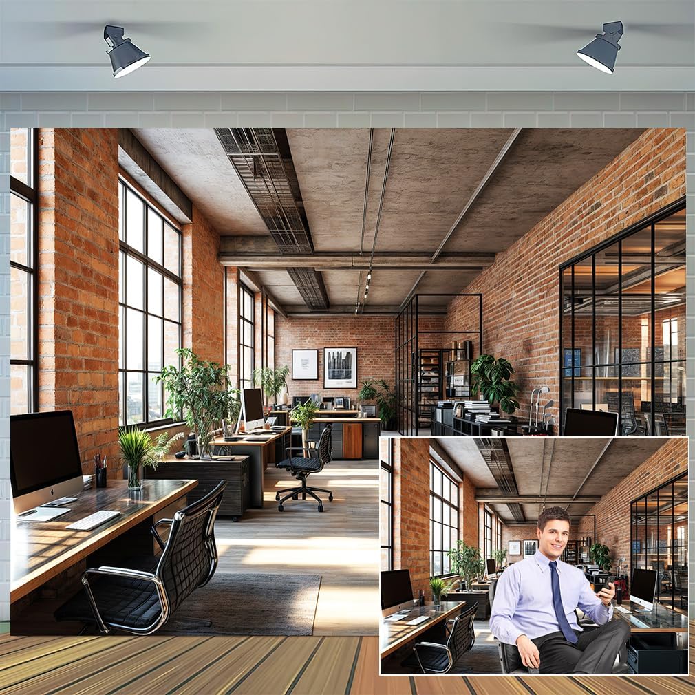 15X10ft Office Video Photo Backdrop Photography Background for Recording Conference, Zoom Home Podcast Backdrops Photo Booth Prop Decorations Wall Decor Tablecloth