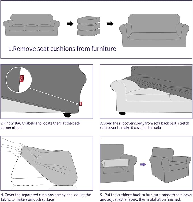 ZNSAYOTX 2 Piece Chair Covers for Living Room - Image 7