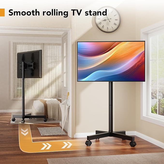 Hemudu Mobile TV Stand for 23-60 Inch LCD LED Flat/Curved Screen TVs, TV Cart - Image 4