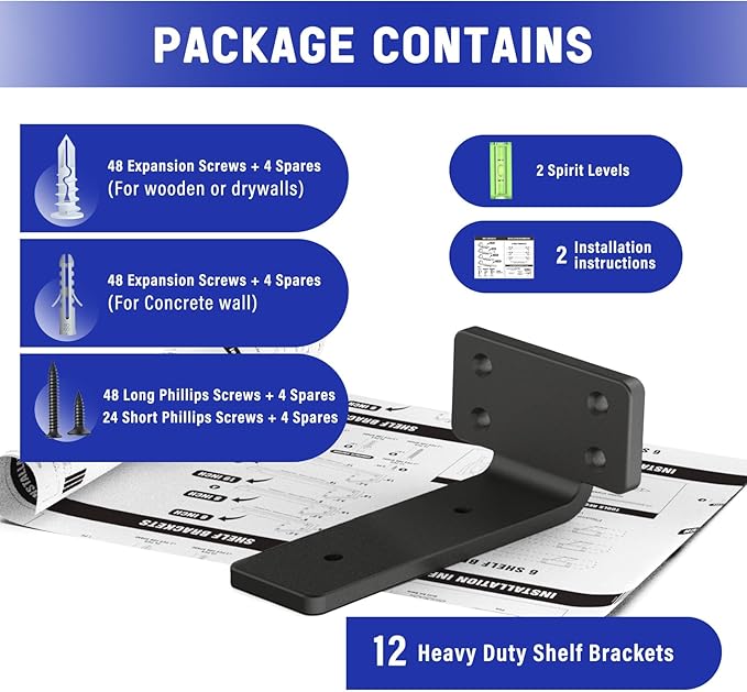 Goovilla Shelf Bracket, Heavy Duty Floating Shelf Brackets 4 inch Long - Image 7