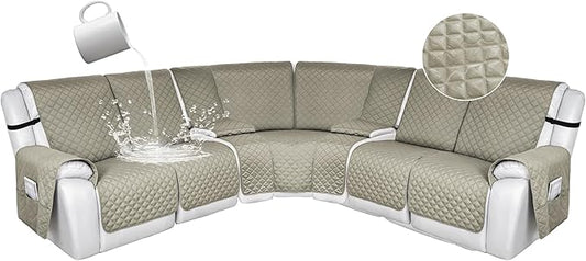 HDCAXKJ 100% Waterproof Reclining Sectional Couch Covers L Shape Recliner Sofa by HDCAXKJ