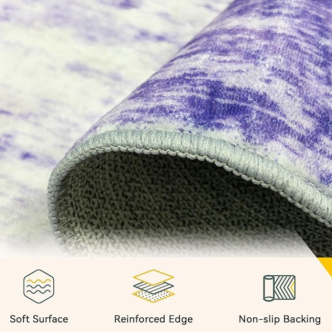 RELEANY Washable Area Rugs 5'x8' Non-Slip Modern Abstract Soft - Image 4
