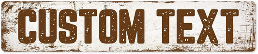 Custom Sign, Custom Street Sign, 11 Font Colors, 13 Font Styles, 4 Hole Options, 22 Sizes, 6x30 Inches, Rust Free DiBound, Fade Resistant, Made in USA by My Sign Center (Rustic)