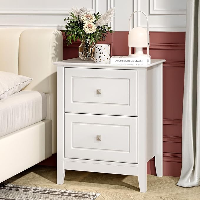 VINGLI 18.9" W White Nightstand Set of 2 - Image 9
