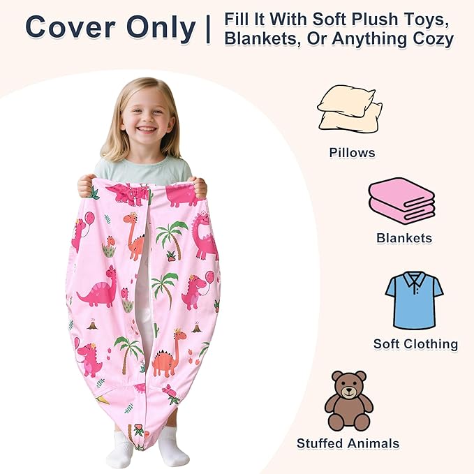 Lukeight Stuffed Animals Storage Bean Bag Chair Cover - Image 3