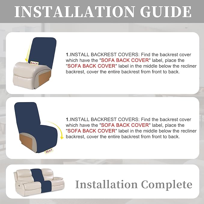 100% Waterproof Sectional Recliner Couch Covers - Image 7