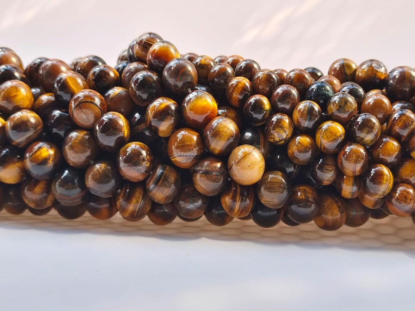 Stone Beads 8mm 100pcs Yellow Tiger Eye Beads Round Loose Gemstones Beads for Bracelet Necklace Jewelry Making (8mm, 60814 Yellow Tiger Eye)