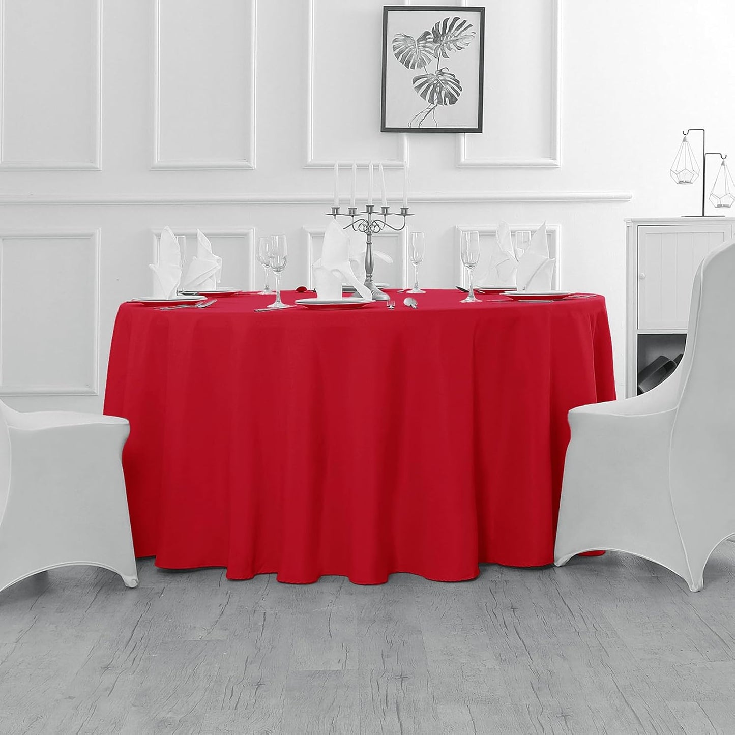 Fokitut 2 Pack Waterproof Rectangle Tablecloth, 90x156 Inch,Stain Resistant and Wrinkle Polyester Table Cloth, Fabric Table Cover for Kitchen Dining, Wedding, Party, Holiday Dinner-Red