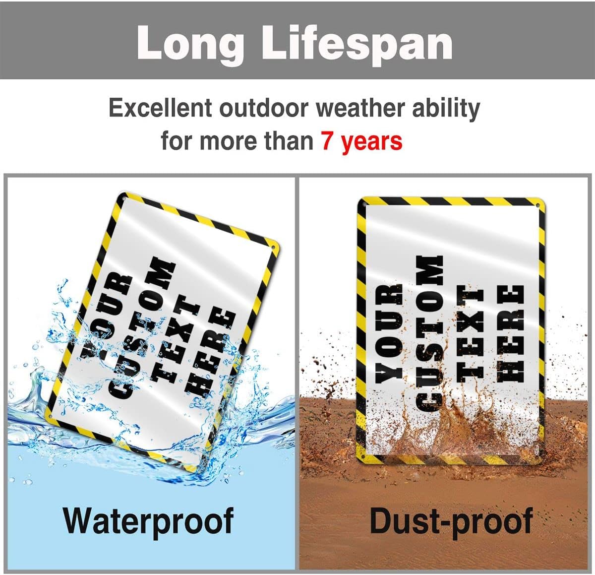 Custom Signs Outdoor Metal - 12 x 8 Personalized Aluminum Rust-Proof Entrance Garden Hazard Intersection Parking Signs, Decorative Sign