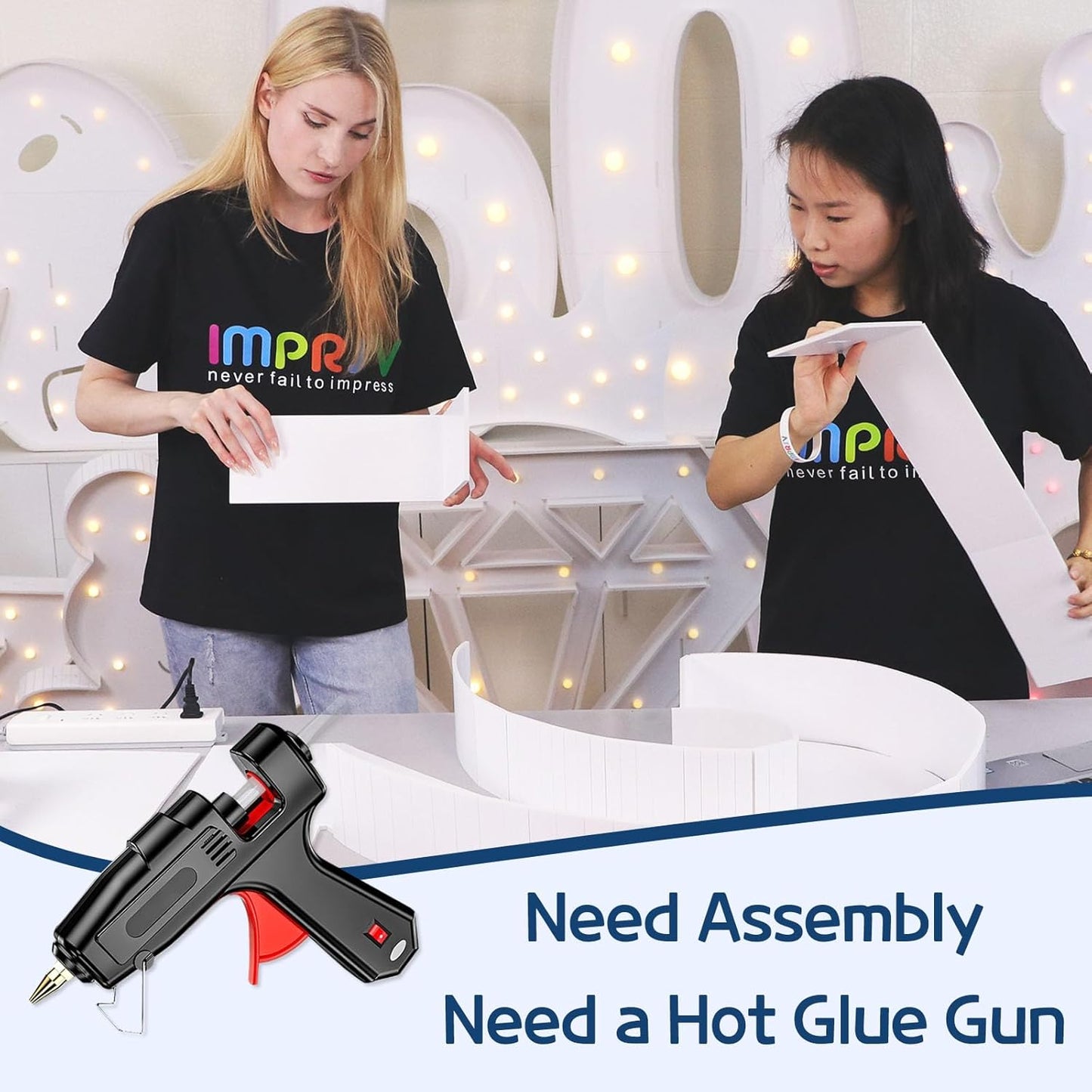 imprsv Marquee Letter N, White Foam Board, 13.37x5.1in, Cool White LED Light, Decorative Signage for Indoor & Outdoor Birthday, Wedding Decorations