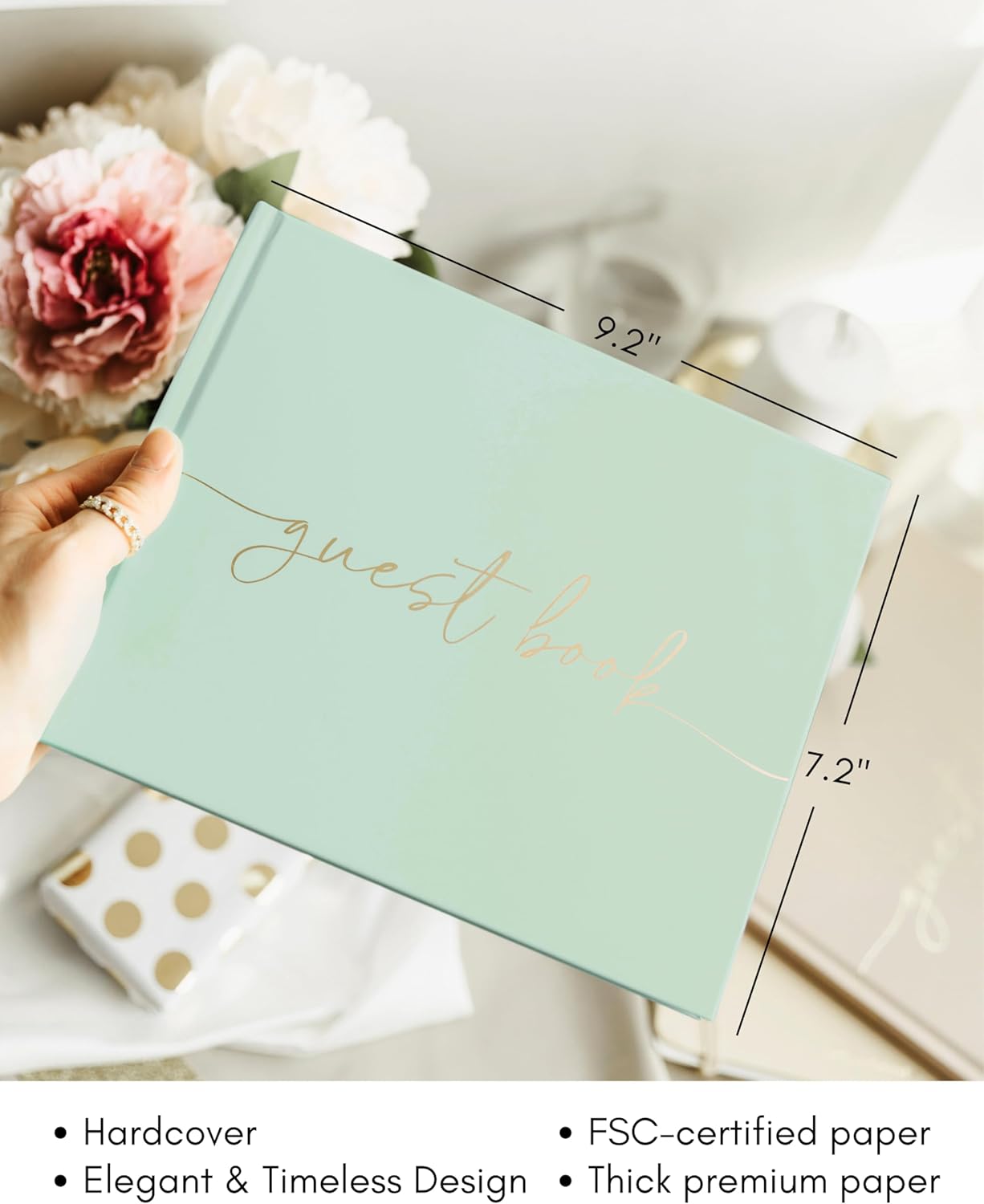 Lamare Wedding Guest Book – Polaroid Guest Book for Wedding Reception, Baby Shower, Birthday, Bridal Shower and Special Event Guestbook – A Stylish Sign in Book for Party - Lined Page