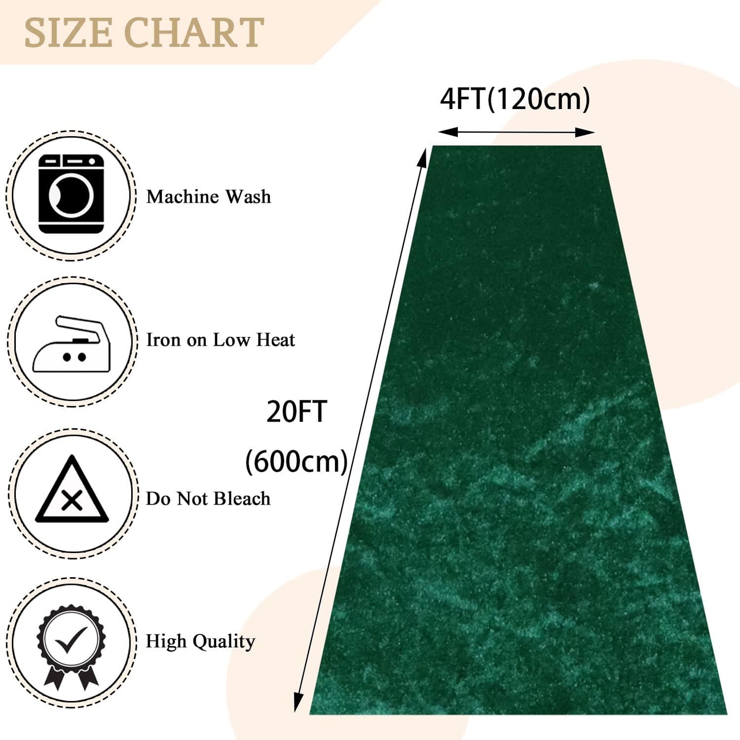 MODFUNS Emerald Green Aisle Runner for Wedding Ceremony 4FTx20FT Wedding Runner Aisle Indoor Velvet Carpet Runway Rug Modern Bridal Walkway Aisle Floor Runner for Weddding Banquet Graduation