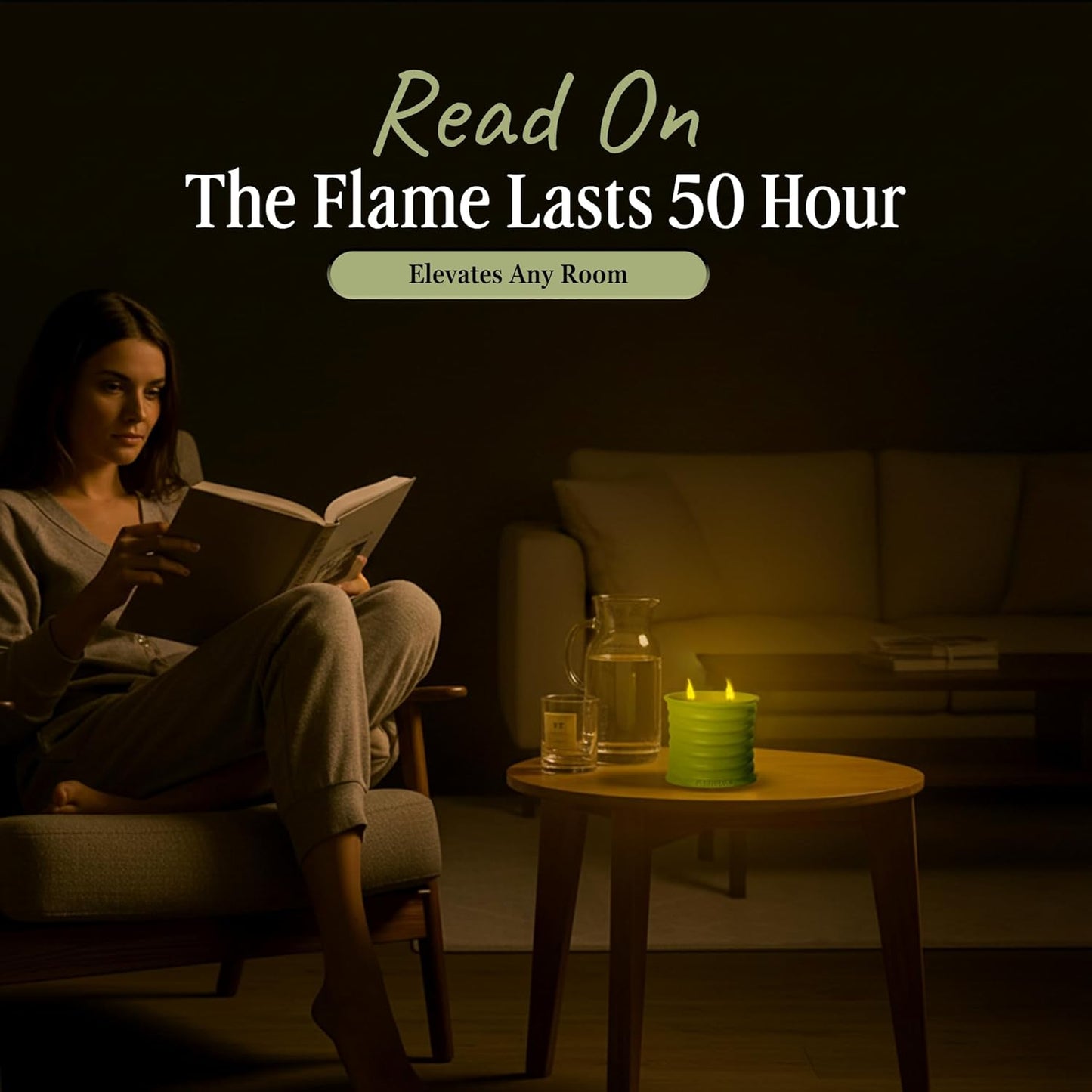 Scented Luxury Candles Outdoor Mosquito Bug Repellent Ceramic Jars, Soy Wax | The Green Life, Large Natural Candle - Green Melon & Peppermint | Non Toxic, 2 Wicks, Reusable Jar