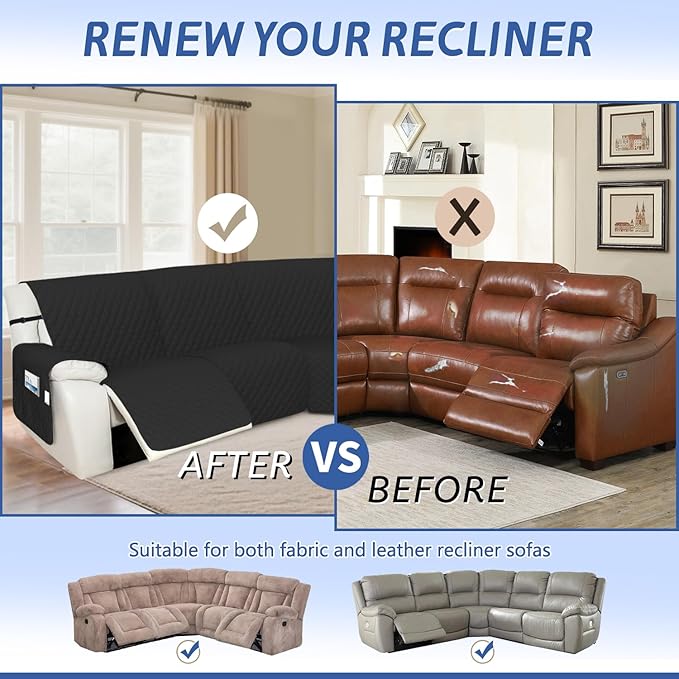 Arfntevss Recliner Sectional Couch Covers Waterproof L Shape Sofa Cover - Image 6