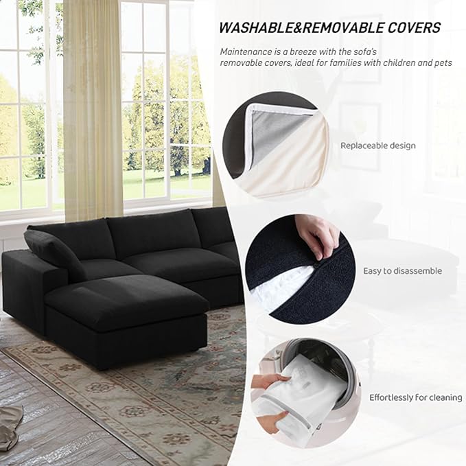 Cloud Modular Sectional Sofa Couch, Minimalist Deep Sofa Couches, Sofa Covers - Image 4