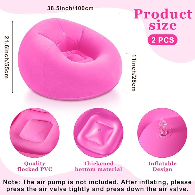 Realspring Inflatable Bean Bag Chairs Outdoor Blow up Camping Chairs Inflatable - Image 3