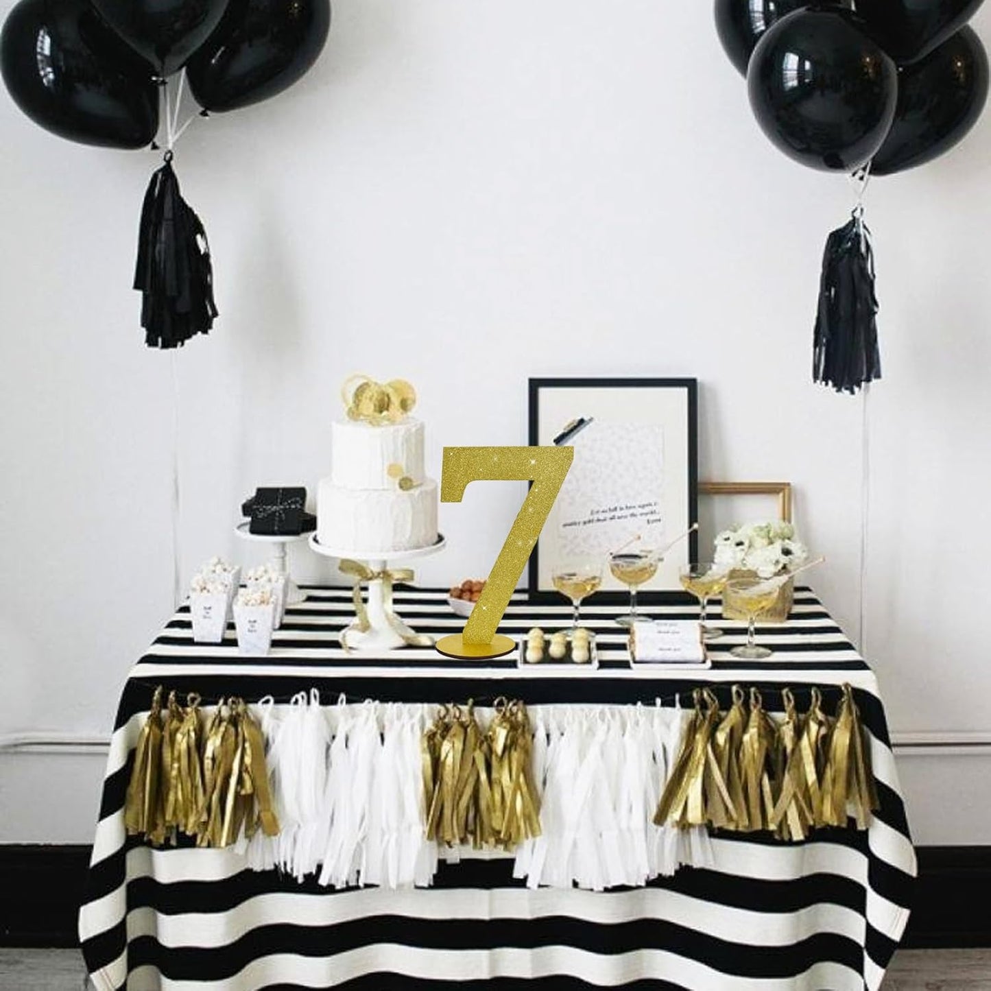 TONIFUL 11.8 Inch Gold Glitter Numbers Table Centerpieces 0-9 Birthday Party Decorations,Shining Gold Digital 7 for Birthday Party,Wedding,Bridal Shower,Engagement,Photo Shoot,Anniversary