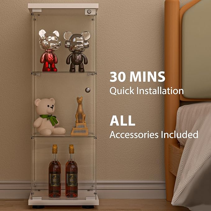 FANYUSHOW 3-Shelf Glass Display Cabinet - Image 5